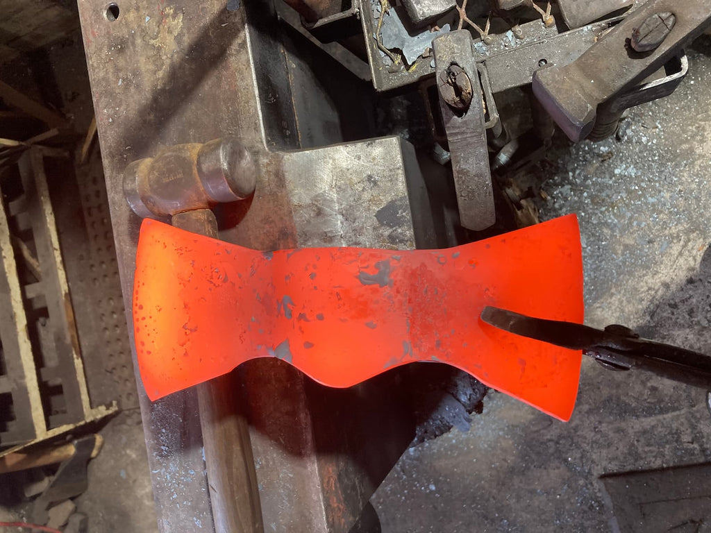 Double bit axe handmade Canada forged steel dual cutting edges Broad River Forge