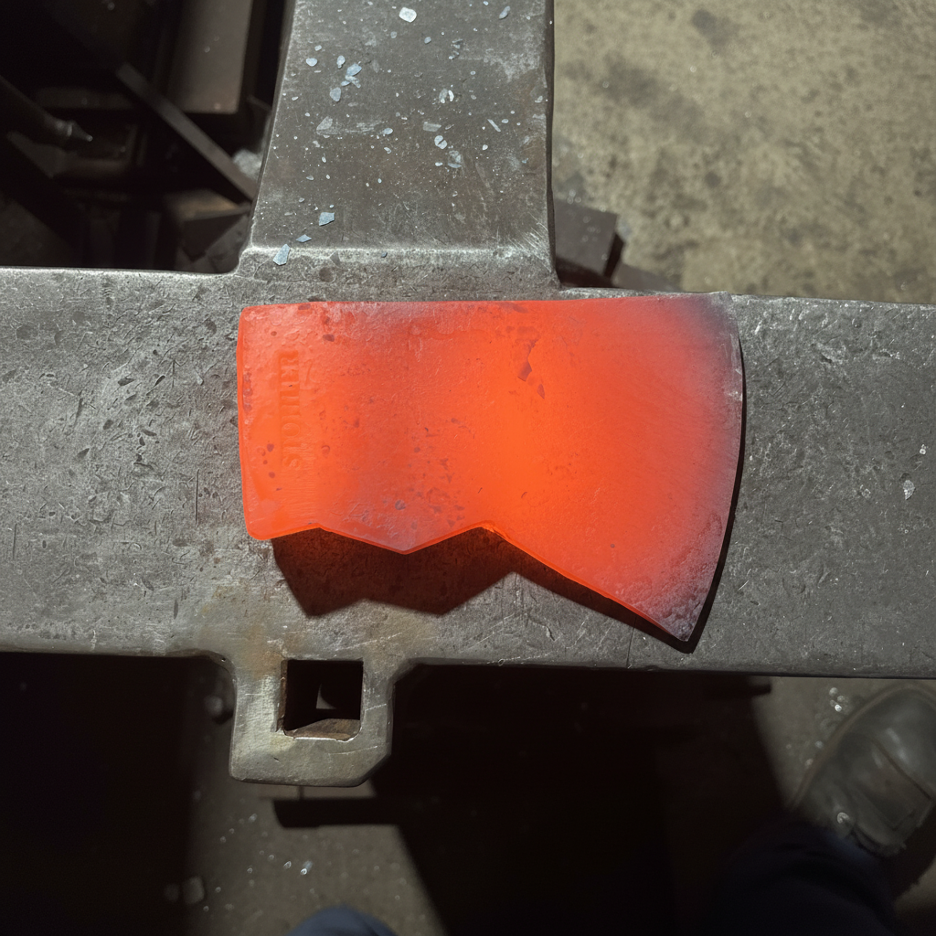 Hand forged hot Stohler axe head