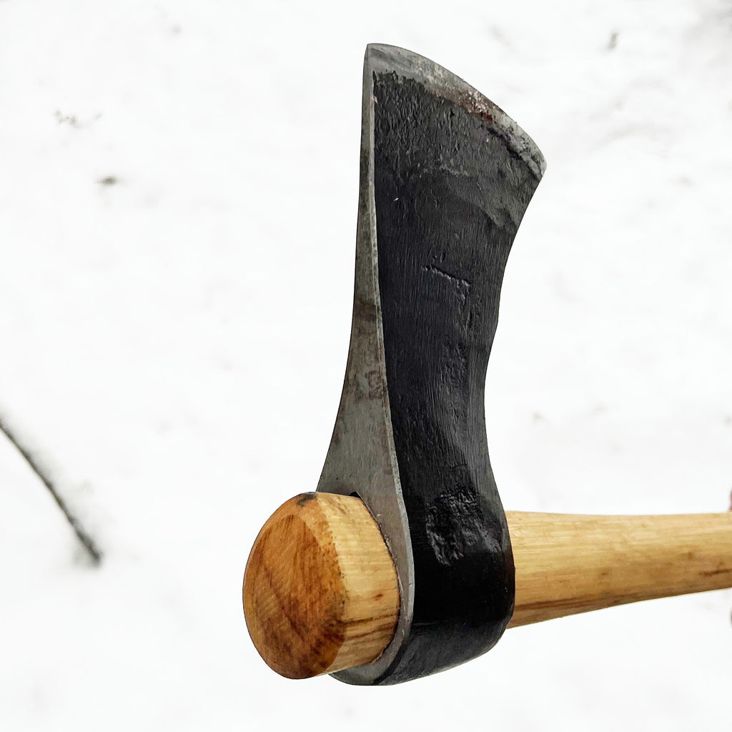 Hand-forged tomahawk with slip fit handle- Canadian bushcraft axe by Broad River Forge